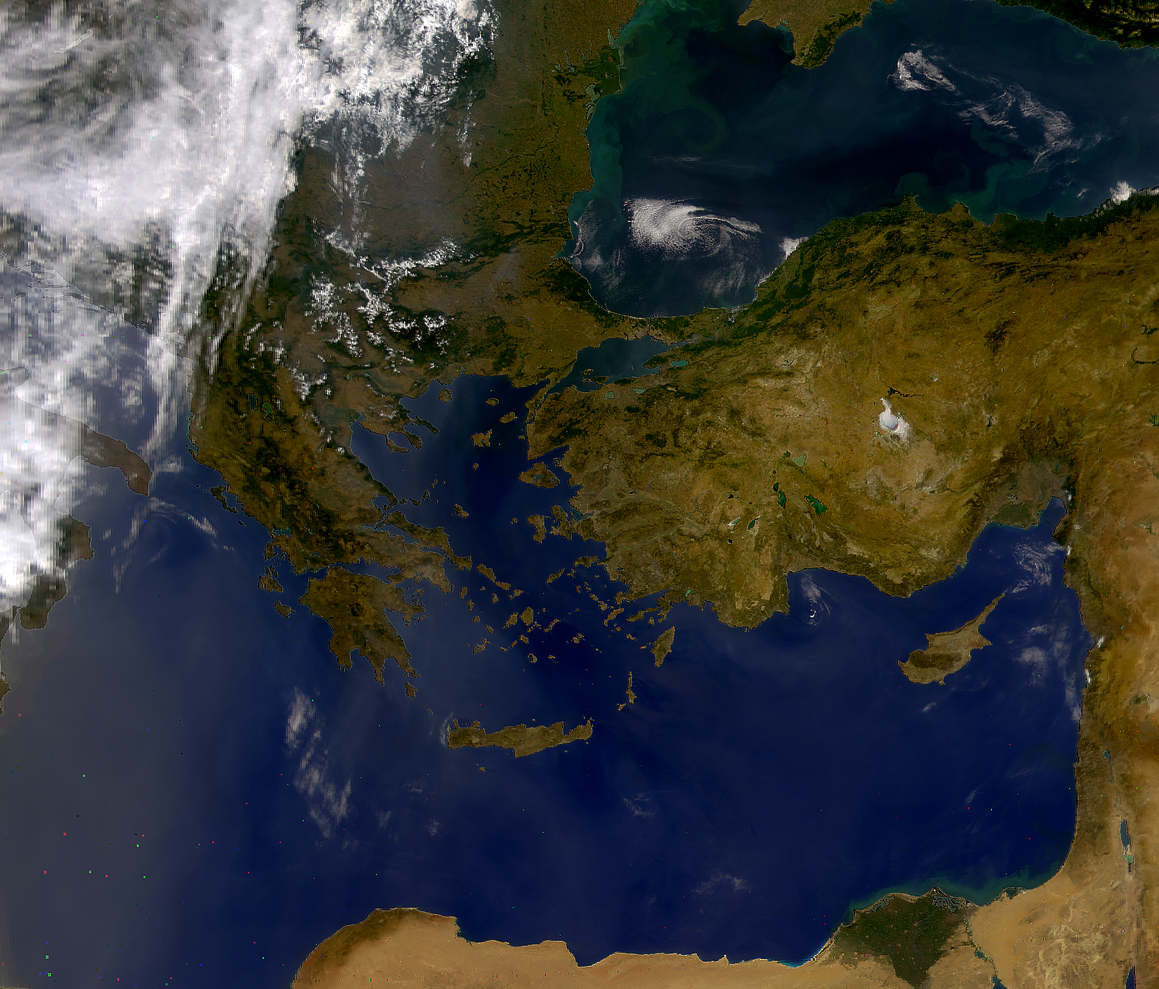 Östra medelhavet sett från rymden