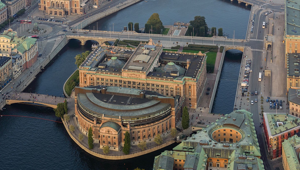 Riksdagen sedd från luften